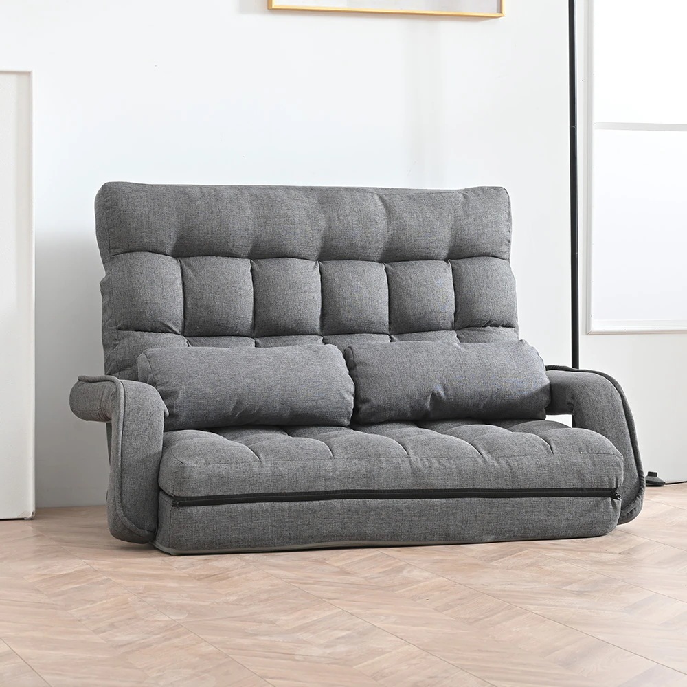 218座椅子 二人掛け 4WAY 連動肘つき リクライニングソファ 折りたたみ 座いす 2人掛けソファー ハイバック リクライニング 低い椅子 ローソファー コンパクト リラックスチェア リクライニン