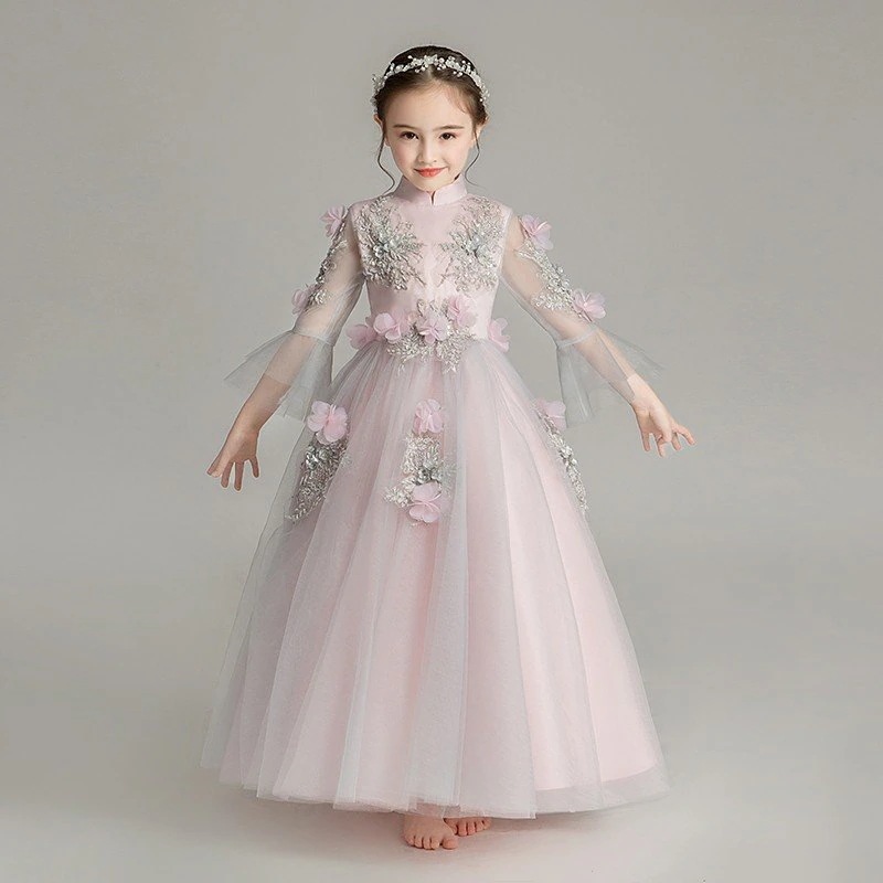 子供ドレス ダンス演出 舞台服 子供用ドレス フォーマルチュールドレス ピアノ演奏会 パーティー司会者 ガールズお嬢様風 ワンピース ダンス演出 90cm160cm