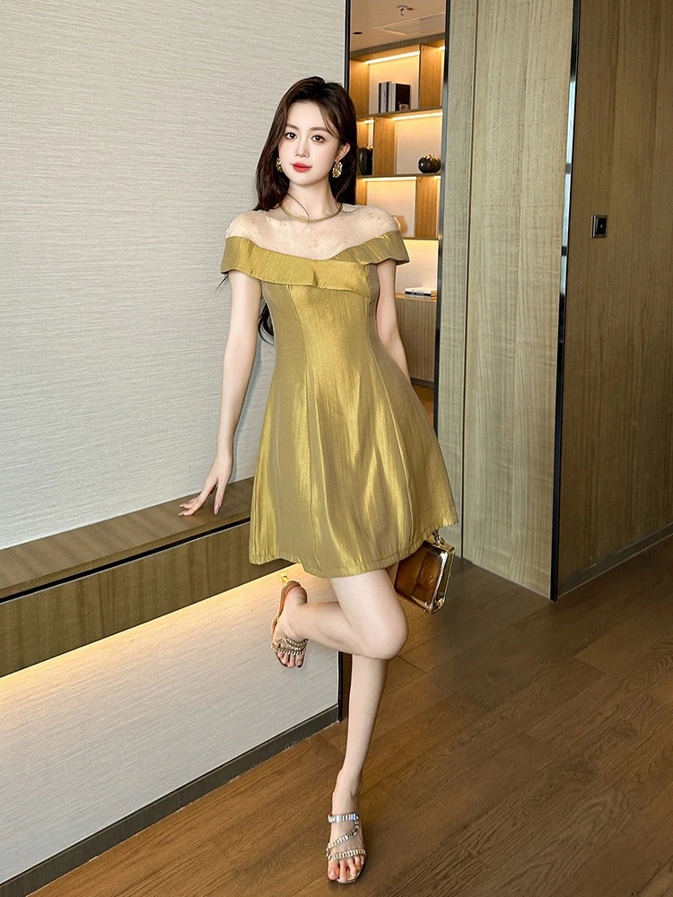 夏 ショートワンピース Aライン イェロー ドレス パーティー キャバ 大人 同窓会 披露宴 卒業式 結婚式 演奏会 ウェディング 二次会 夏 ショートワンピース Aライン イェロー ドレス パーティー キャバ 大人 同窓会 披露宴 卒業式 結婚式 演奏会 ウェディング 二次会