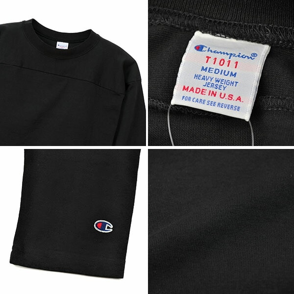 ティーテンイレブン 3/4スリーブ フットボール Tシャツ ヘビーウェイト T1011 ブラック c5-p405-090