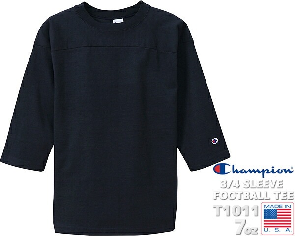 ティーテンイレブン 3/4スリーブ フットボール Tシャツ ヘビーウェイト T1011 ブラック c5-p405-090