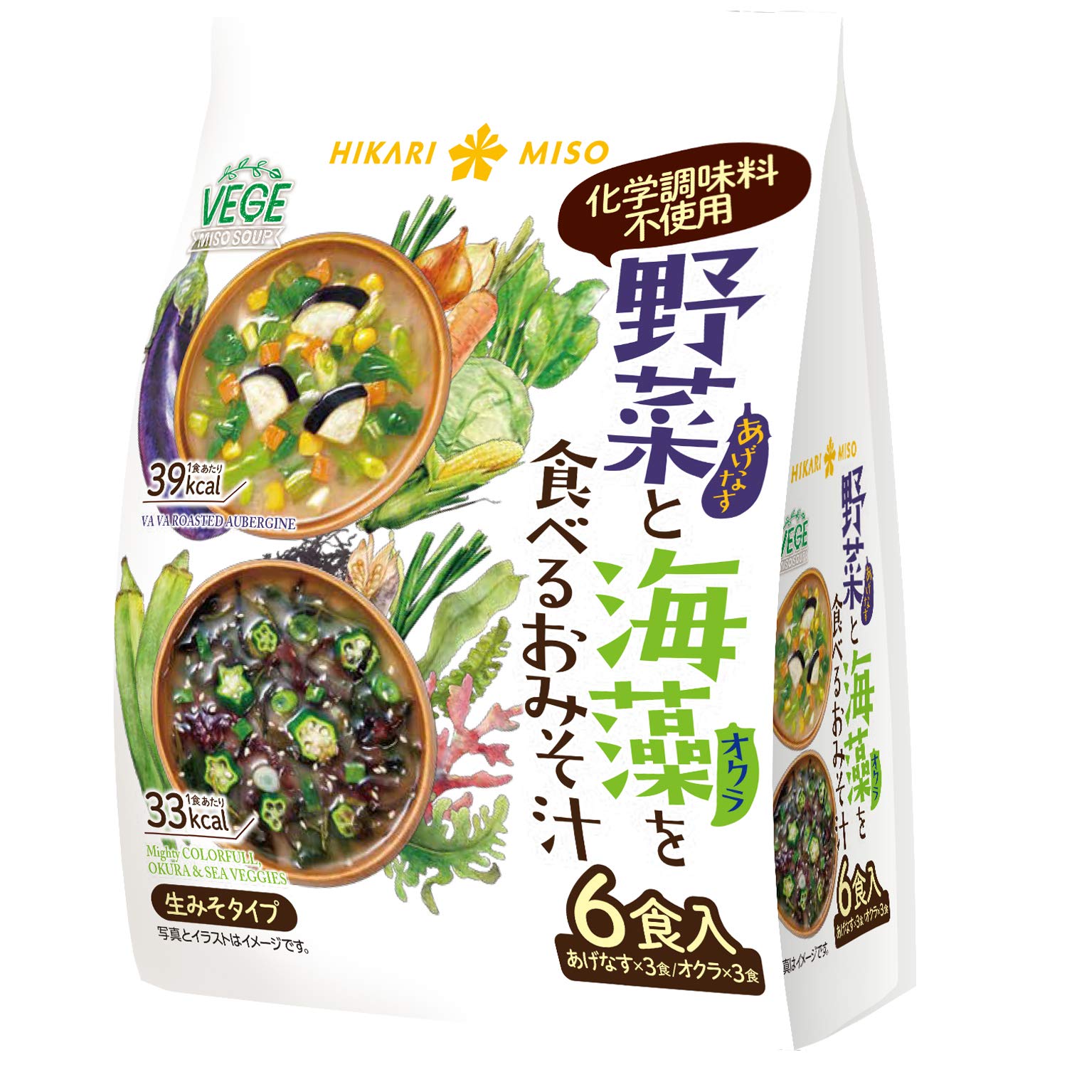 ひかり味噌 VEGE MISO SOUP 野菜と海藻を食べるおみそ汁 6食 ×12袋