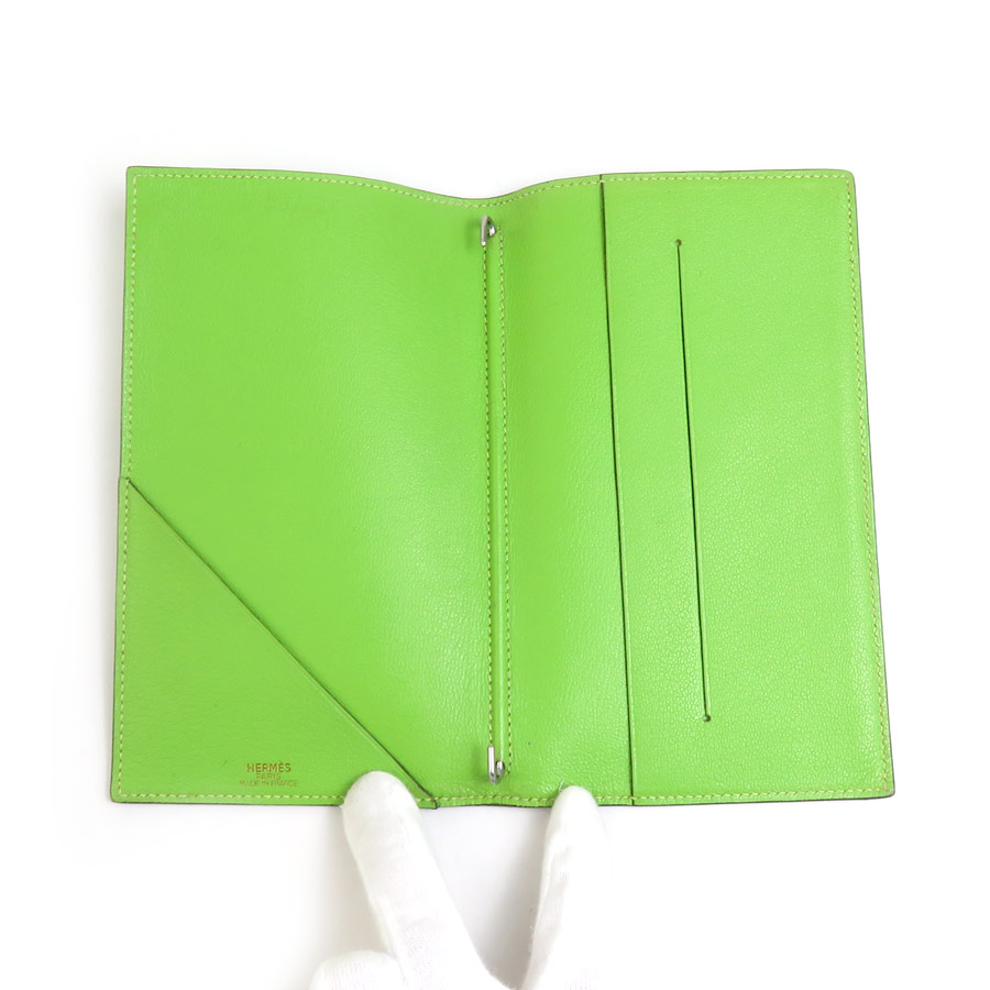 エルメス HERMES 手帳カバー レザー イエローグリーン ユニセックス e59861a エルメス HERMES 手帳カバー レザー イエローグリーン ユニセックス e59861a