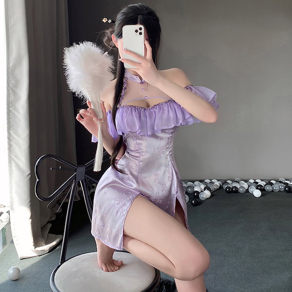 MDD (S/M胸)可愛いさくらパンダのチャイナ服5点セット☆イエロー