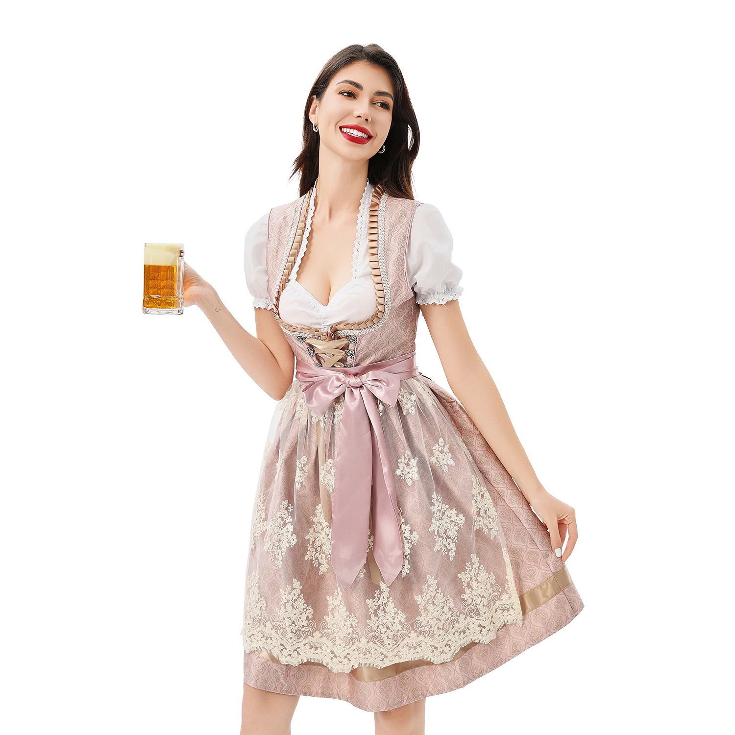 ミュンヘンカーニバルバイエルン女性用伝統的なドイツオクトーバーフェストコスチュームディアンドルドレスパフォーマンスコスチューム ミュンヘンカーニバルバイエルン女性用伝統的なドイツオクトーバーフェストコスチュームディアンドルドレスパフォーマンスコスチューム