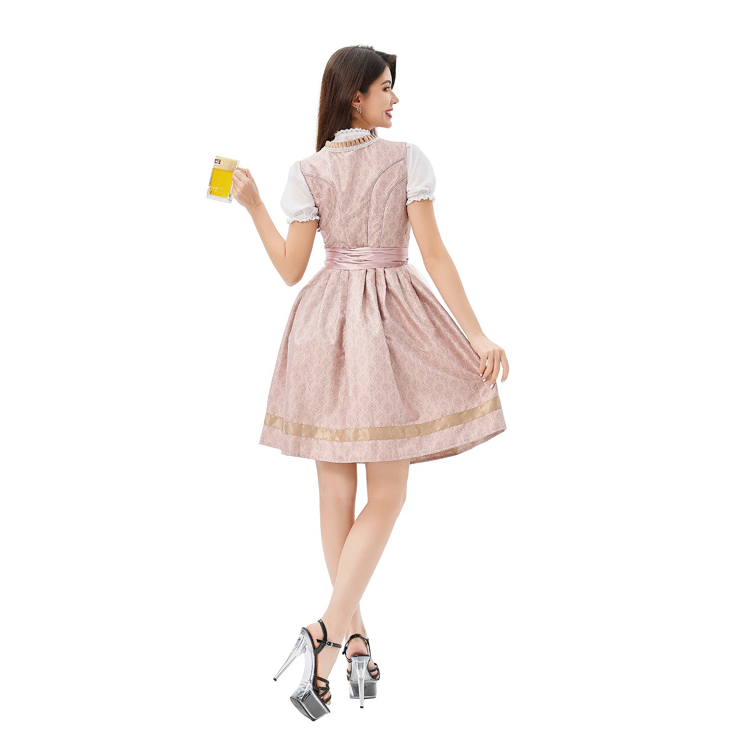 ミュンヘンカーニバルバイエルン女性用伝統的なドイツオクトーバーフェストコスチュームディアンドルドレスパフォーマンスコスチューム ミュンヘンカーニバルバイエルン女性用伝統的なドイツオクトーバーフェストコスチュームディアンドルドレスパフォーマンスコスチューム