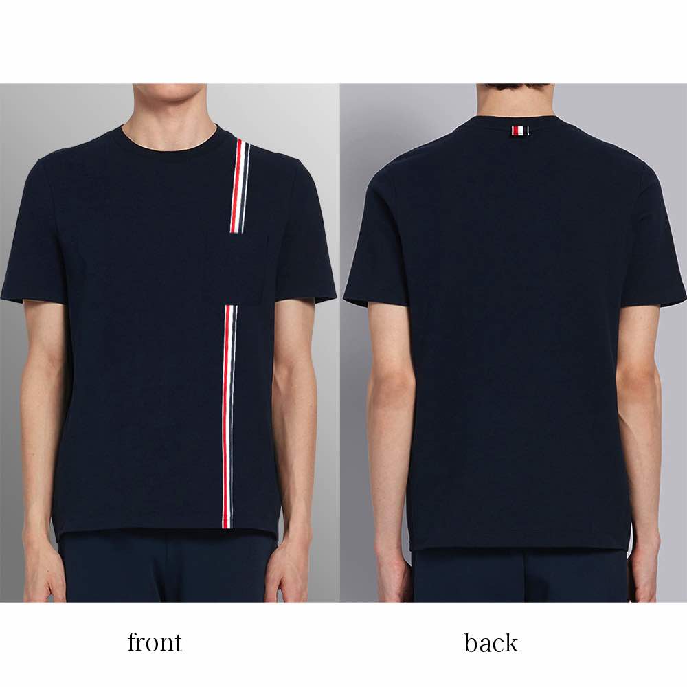 Tシャツ メンズ トリコカラーラインTシャツ 7分袖 ゆったり 薄手 Vネック オシャレ ブラック ジャケット ロング ブランド ワッフル 涼しい 40代 綿 コットン 人気 おすすめ ポリエステル