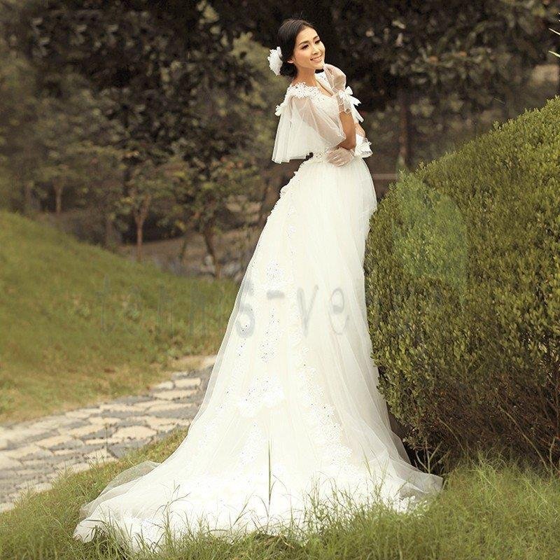 ウエディングドレス マタニティドレス エンパイア 安い 二次会 ウェディングドレス 結婚式 ボレロ