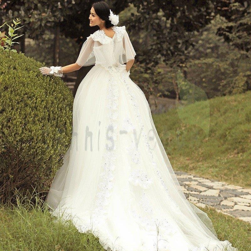 ウエディングドレス マタニティドレス エンパイア 安い 二次会 ウェディングドレス 結婚式 ボレロ