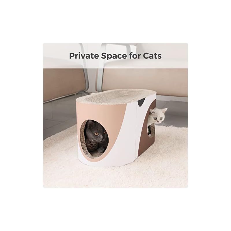 ComSaf 猫 爪とぎ 大型 つめとぎ 段ボール トンネル型 爪研ぎ ベッド 高密度 耐久性 58ｘ31ｘ30cm