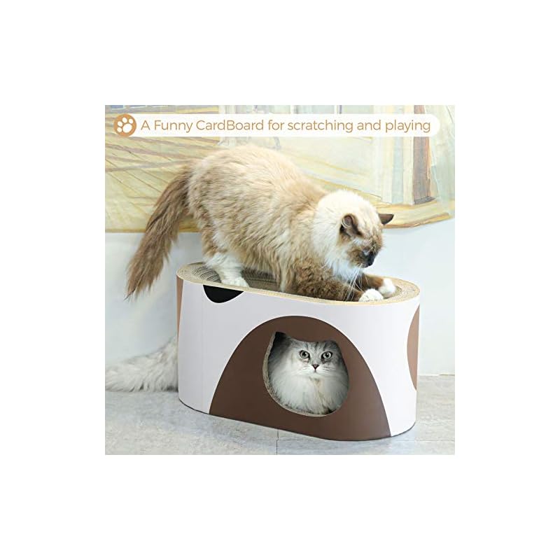 ComSaf 猫 爪とぎ 大型 つめとぎ 段ボール トンネル型 爪研ぎ ベッド 高密度 耐久性 58ｘ31ｘ30cm