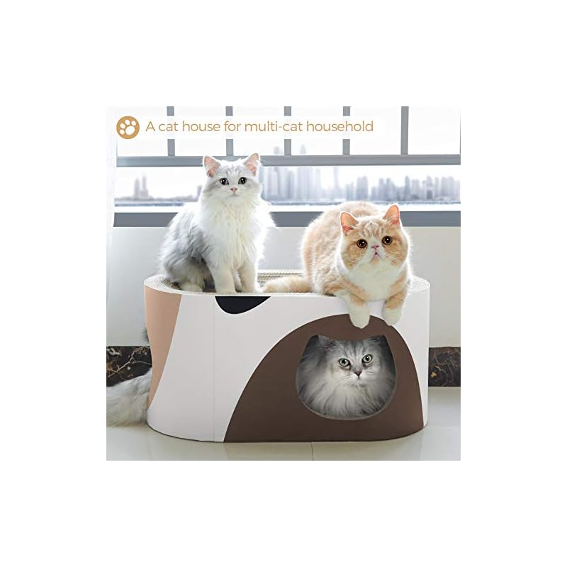 ComSaf 猫 爪とぎ 大型 つめとぎ 段ボール トンネル型 爪研ぎ ベッド 高密度 耐久性 58ｘ31ｘ30cm