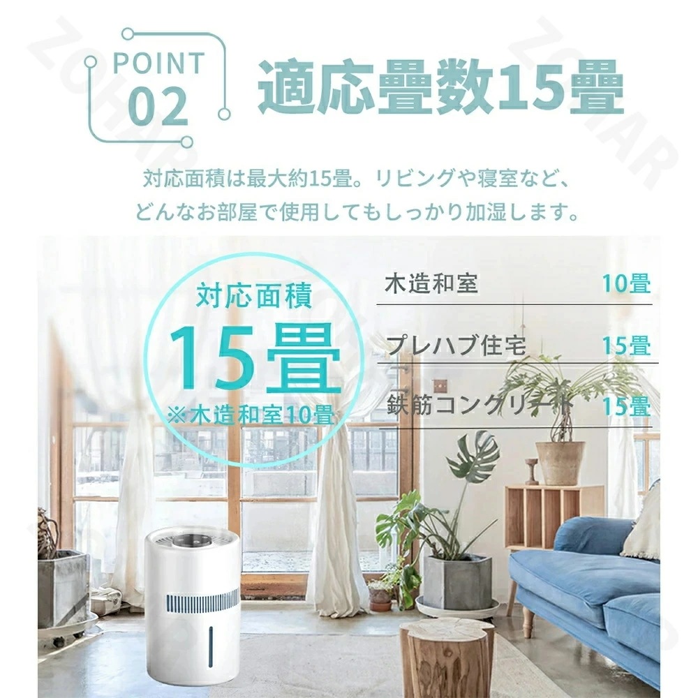 1年間保証加湿器 大容量 卓上 4L 最大20畳対応 気化式 usb 4重除菌 上部給水 加湿機 自動湿度調整 2段階風量設定 空気清浄機 花粉 除菌 おしゃれ 上から給水 水漏れしない