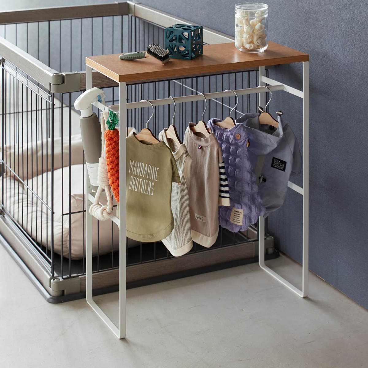 山崎実業 tower ペットコートハンガーラック タワー タワーシリーズ ペット用品 ペットコート ハンガーラック ペット用ハンガー スリム ドッグウェア 犬服 ペット服 ペットウェア 小型犬