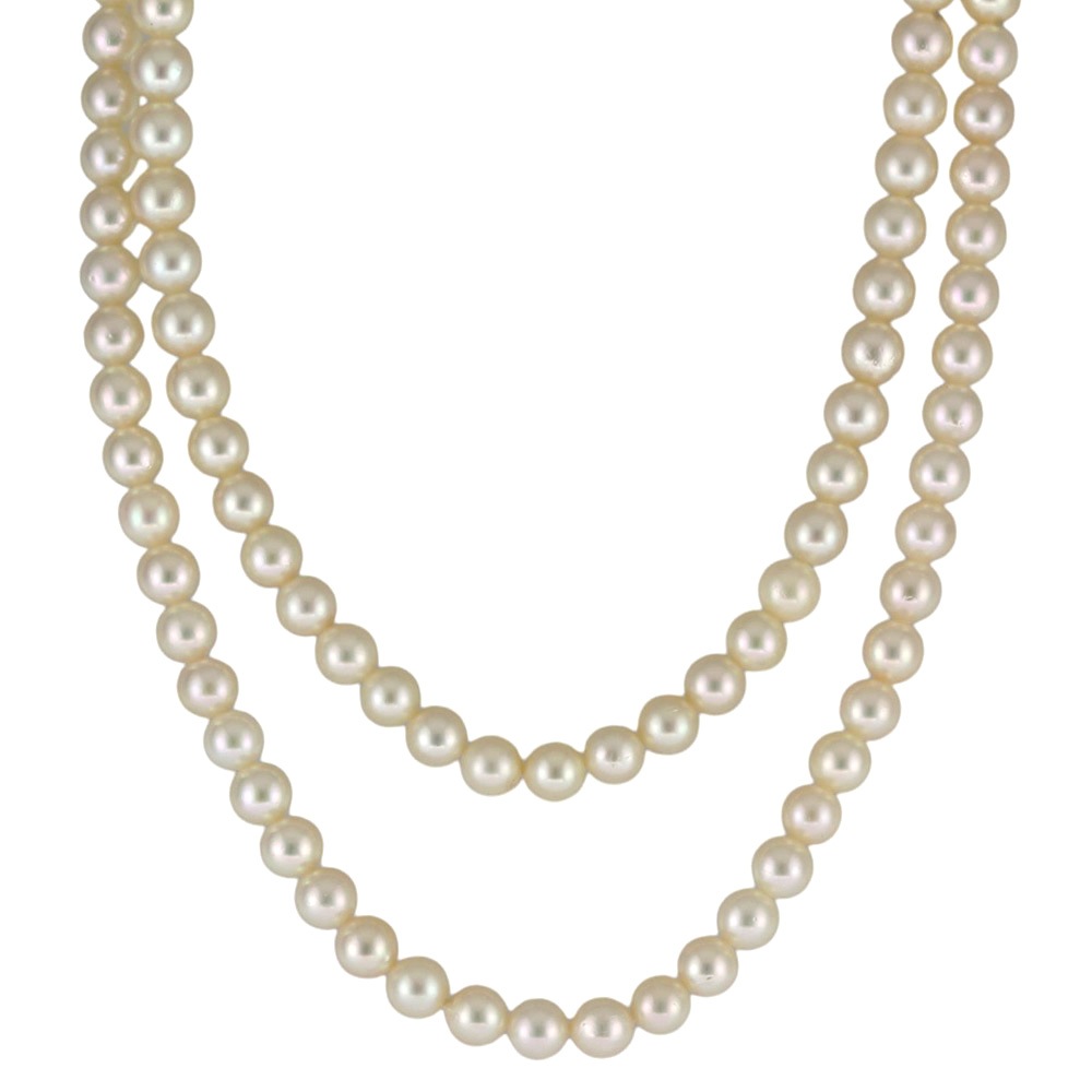 ミキモト 2連パール ネックレス シルバー パール MIKIMOTO 中古 美品 ミキモト 2連パール ネックレス シルバー パール MIKIMOTO 中古 美品