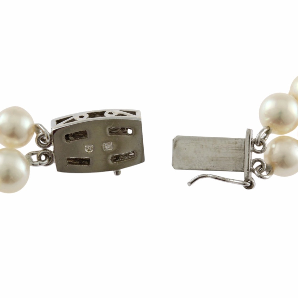 ミキモト 2連パール ネックレス シルバー パール MIKIMOTO 中古 美品 ミキモト 2連パール ネックレス シルバー パール MIKIMOTO 中古 美品