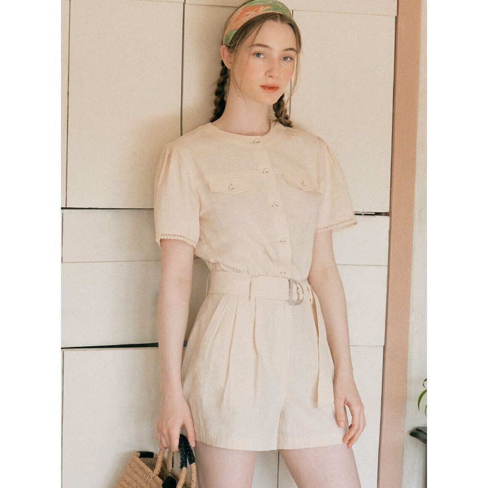 ロラローラベルトジャンプスーツアイボリー