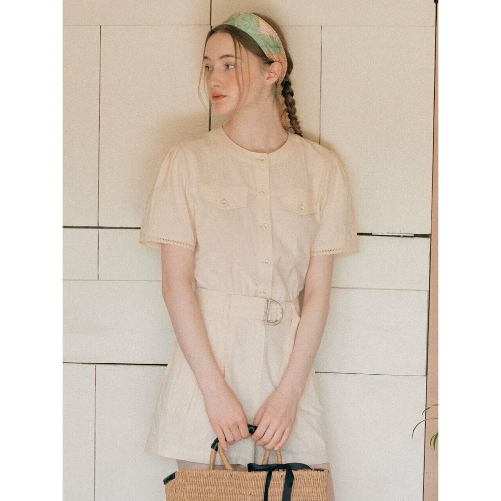 ロラローラベルトジャンプスーツアイボリー