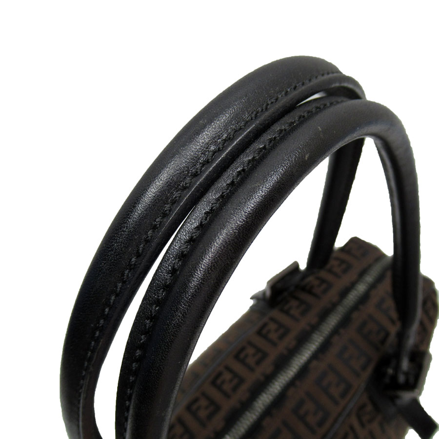 フェンディ FENDI ハンドバッグ ズッキーノ キャンバス/レザー ブラウン/ブラック レディース w0335a