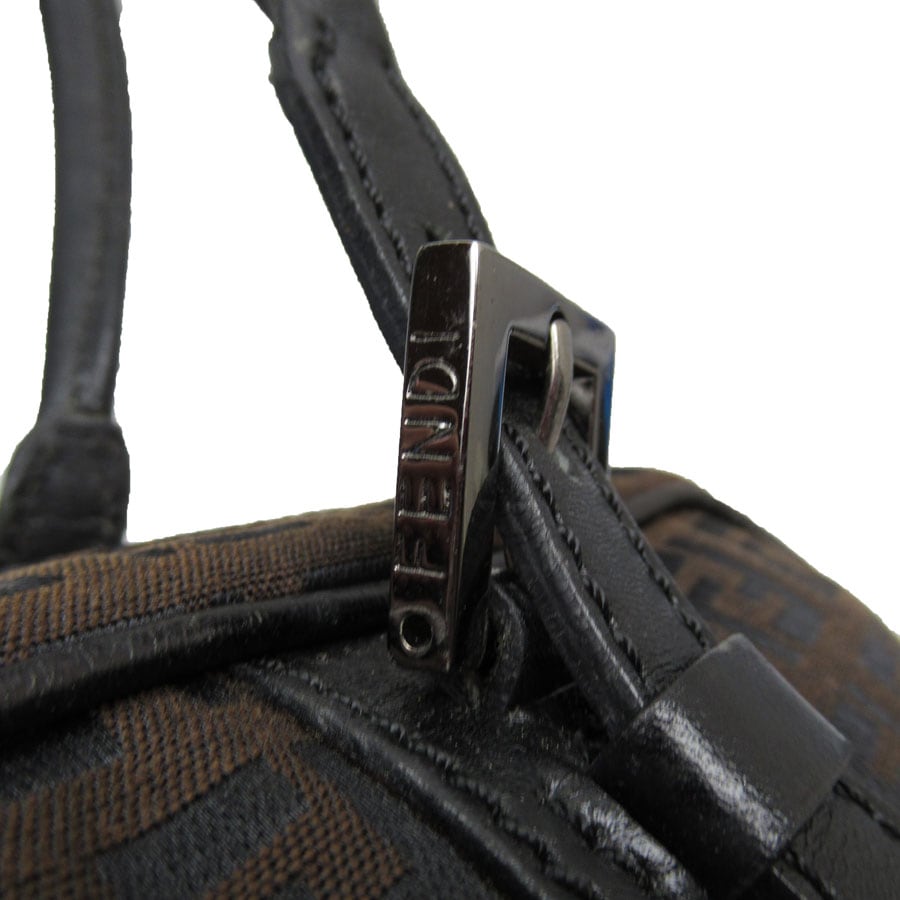 フェンディ FENDI ハンドバッグ ズッキーノ キャンバス/レザー ブラウン/ブラック レディース w0335a