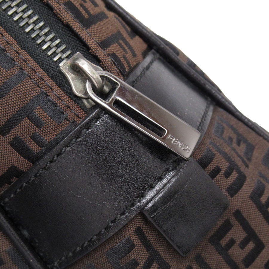 フェンディ FENDI ハンドバッグ ズッキーノ キャンバス/レザー ブラウン/ブラック レディース w0335a