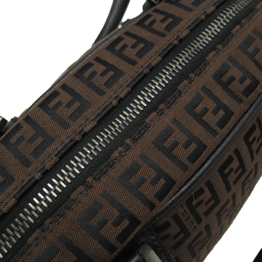 フェンディ FENDI ハンドバッグ ズッキーノ キャンバス/レザー ブラウン/ブラック レディース w0335a