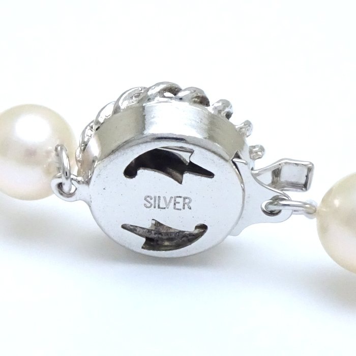 パール ネックレス あこや真珠7.5~8ミリ 42.5cm シルバー/75316【中古】 パール ネックレス あこや真珠7.5~8ミリ 42.5cm シルバー/75316【中古】