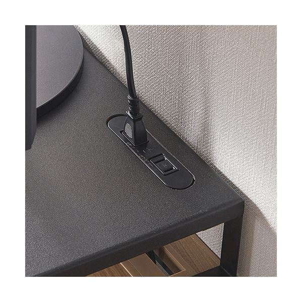 COMSTYLING コンセント付モニターラック 幅560x高さ85mm ブラック MR-01BK 1台 COMSTYLING コンセント付モニターラック 幅560x高さ85mm ブラック MR-01BK 1台