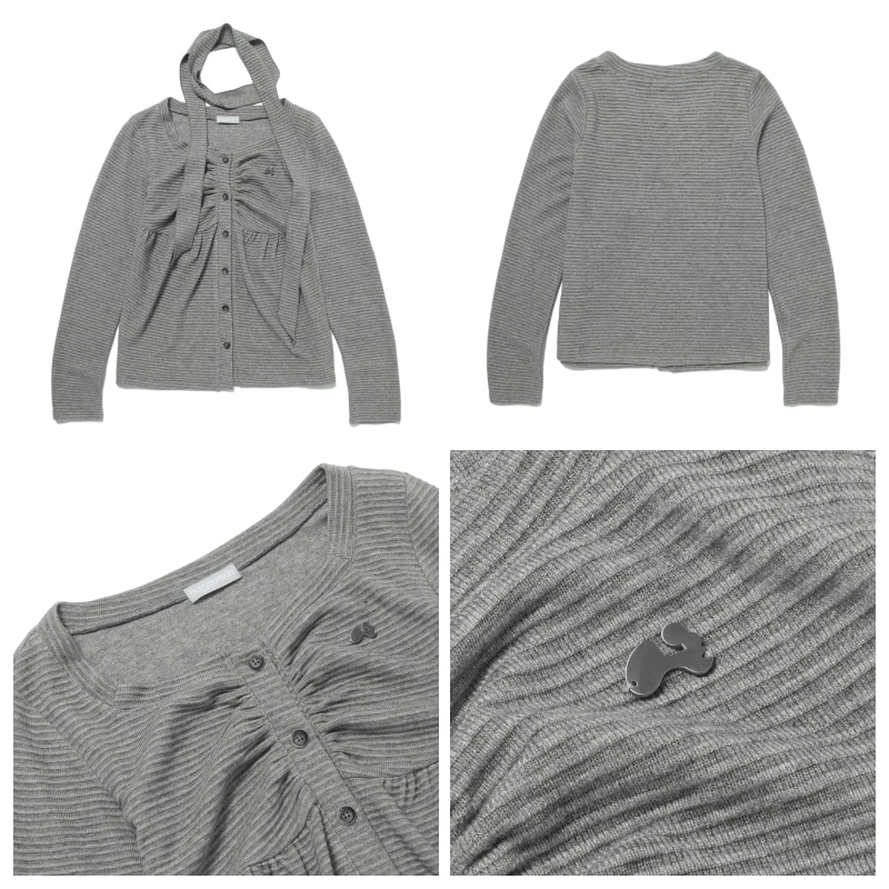 【HUGYOURSKIN】 KNITTED BABYDOLL CARDIGAN : 2COLORS