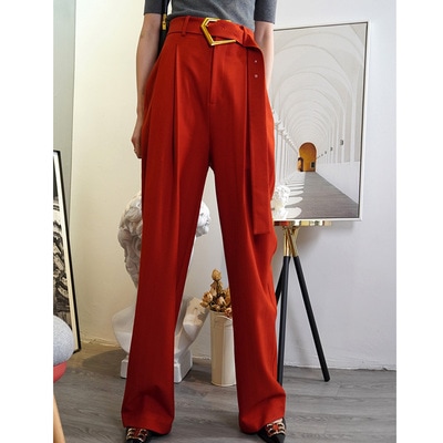 ボトムス ワイドパンツ ストレートパンツ ロング丈 ストレート デザイン タック 美ライン ニュアンス ベルト ウエストマーク かわいい 大人可愛い きれいめ シンプル カジュアル 大人 上品