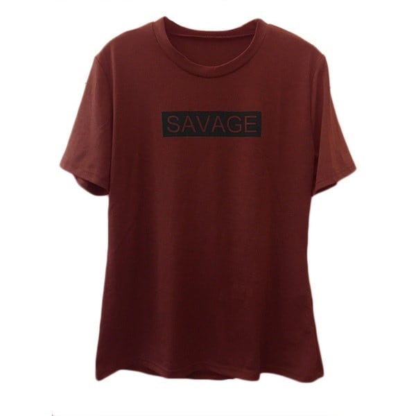 新しい女性の貿易サベージレタープリントトップ半袖Tシャツ 新しい女性の貿易サベージレタープリントトップ半袖Tシャツ