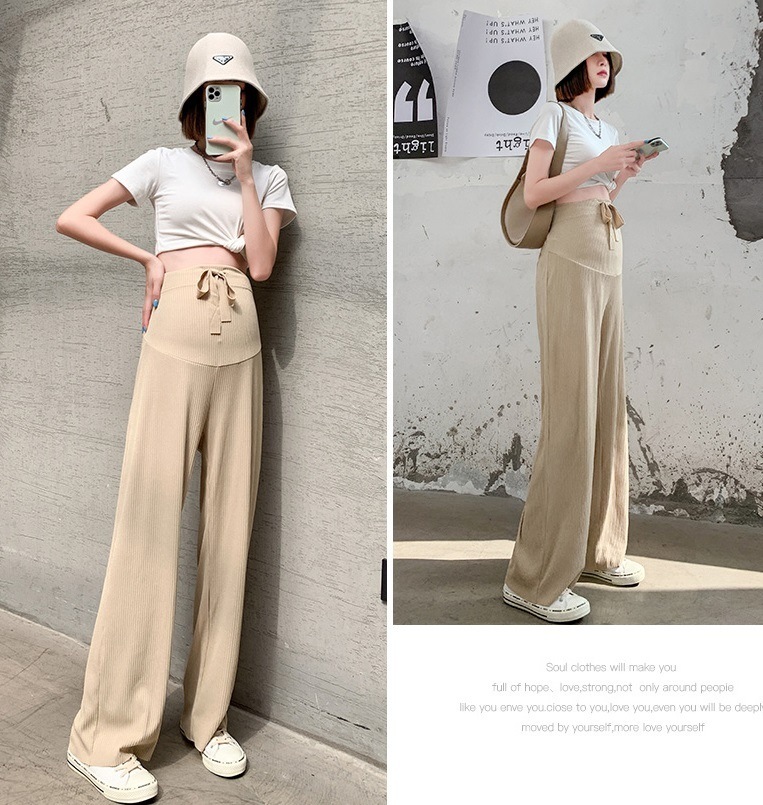 【送料無料】マタニティ パンツ 6color 冷感 リブ ワイドパンツ ロング レディース 【送料無料】マタニティ パンツ 6color 冷感 リブ ワイドパンツ ロング レディース