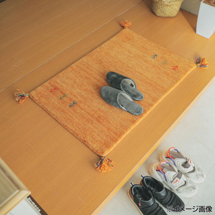 シンプルギャッベマット AYAKA(アヤカ) 玄関マット 70×120cm ベージュ「GSCD802961」