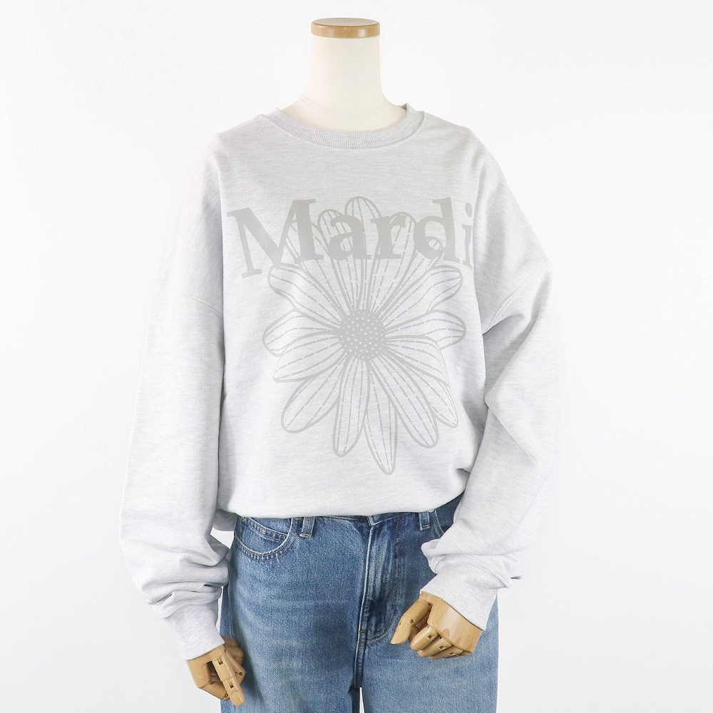 SWEATSHIRT FLOWERMARDI HEATHER LIGHTGREY 長袖 レディース 韓国 ファッション アパレル SWEATSHIRT FLOWERMARDI HEATHER LIGHTGREY 長袖 レディース 韓国 ファッション アパレル