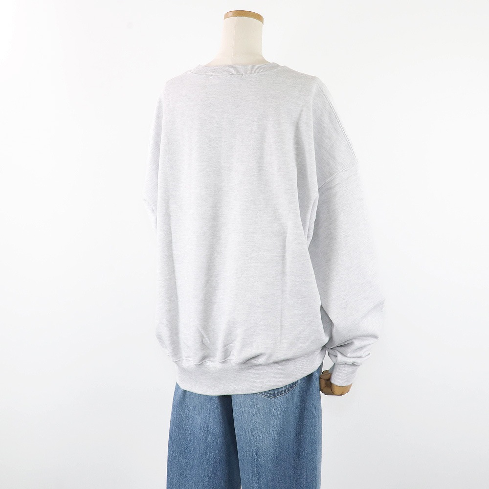 SWEATSHIRT FLOWERMARDI HEATHER LIGHTGREY 長袖 レディース 韓国 ファッション アパレル SWEATSHIRT FLOWERMARDI HEATHER LIGHTGREY 長袖 レディース 韓国 ファッション アパレル