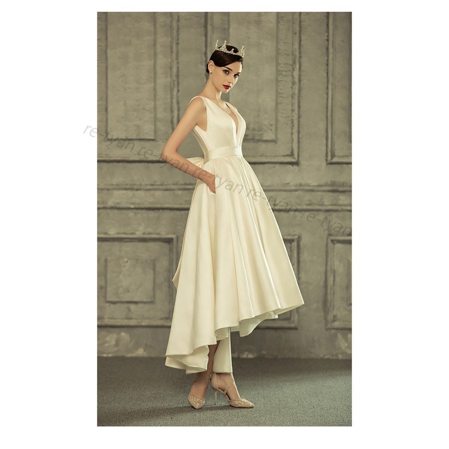 フォマールドレス 司会演出写真撮影 ウェディングドレス 白 二次会 結婚式ドレス 安いフォトウエディ