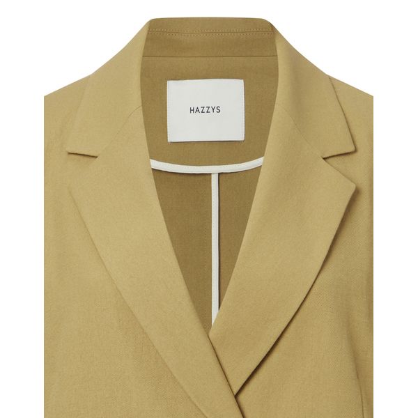 (ヘッジズレディース) 24SS カーキソリッドリネンブレンドショートスリーブジャケット HSJA4B491K2