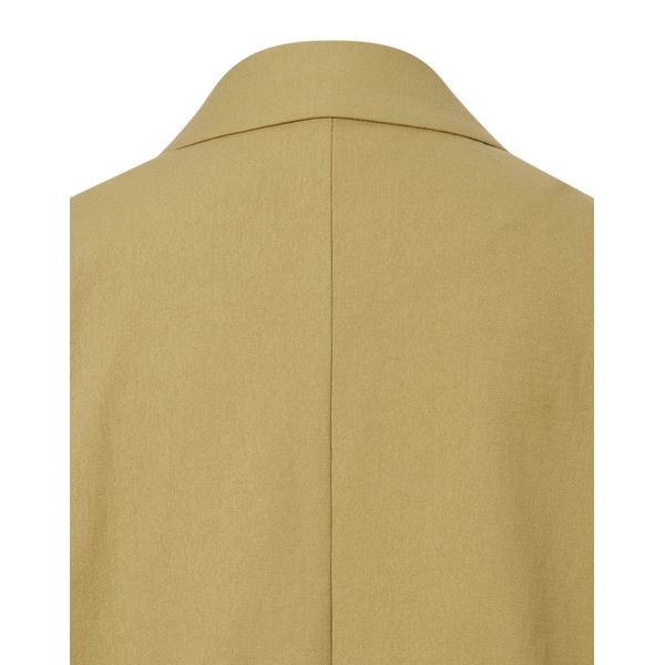 (ヘッジズレディース) 24SS カーキソリッドリネンブレンドショートスリーブジャケット HSJA4B491K2