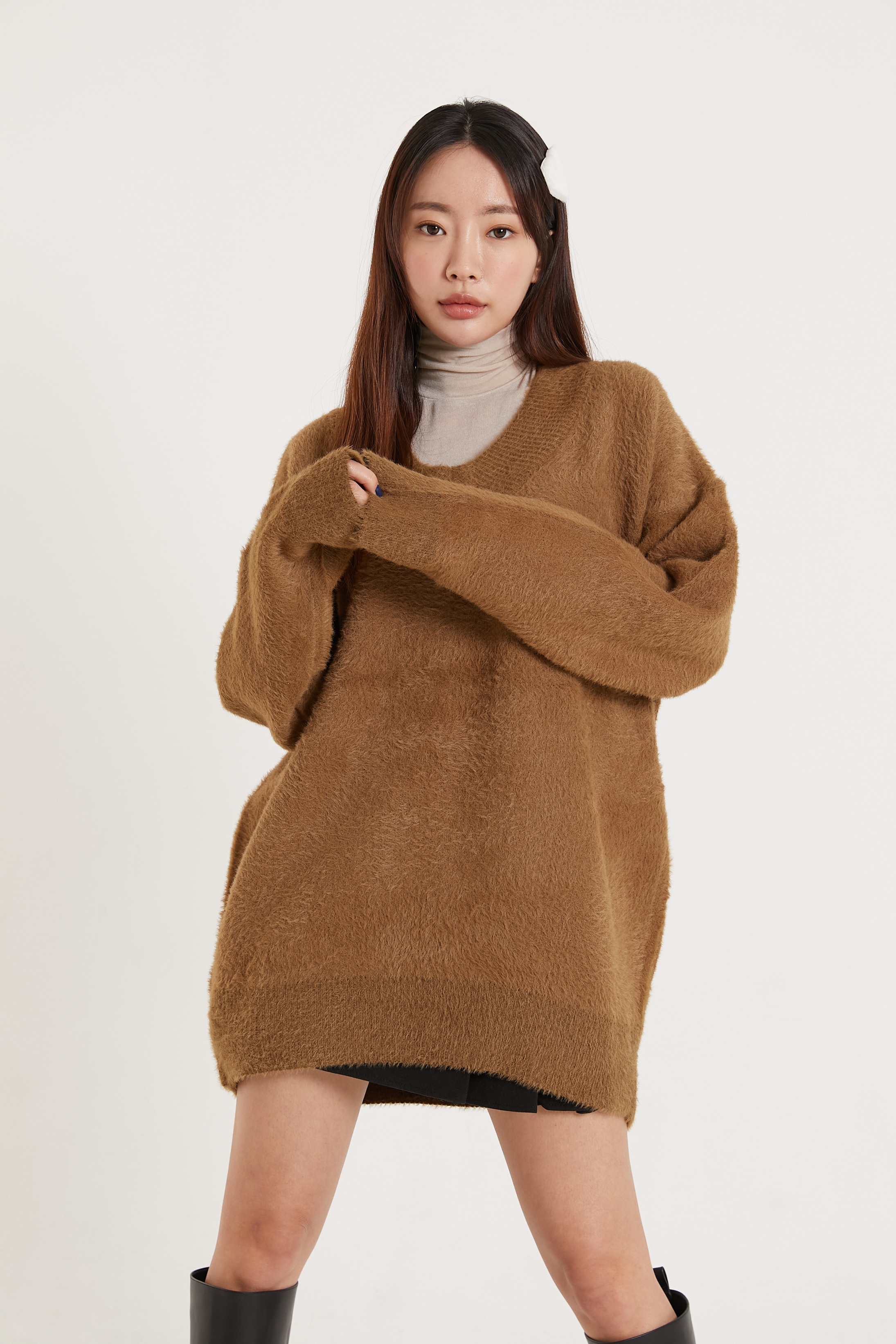 【新品】TELA テラ ニット アンゴラ ウール 希少　イタリア製 ティゴラ レディース ウェア ウォッシャブルニット ボトルネック