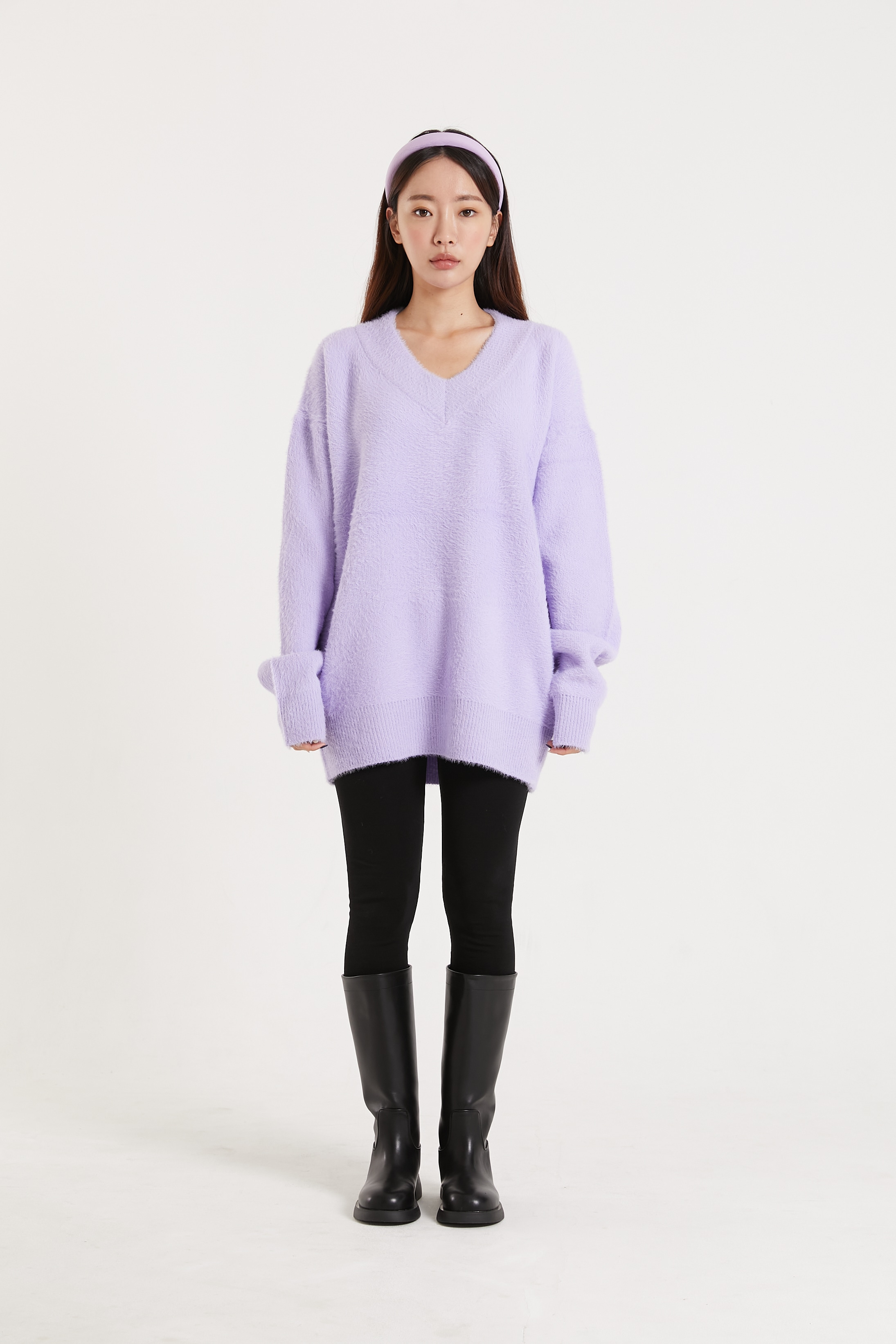 ニット・セーター No.9711 soft angora Vneck KNIT (6color) No.9711 soft angora Vneck KNIT (6color)