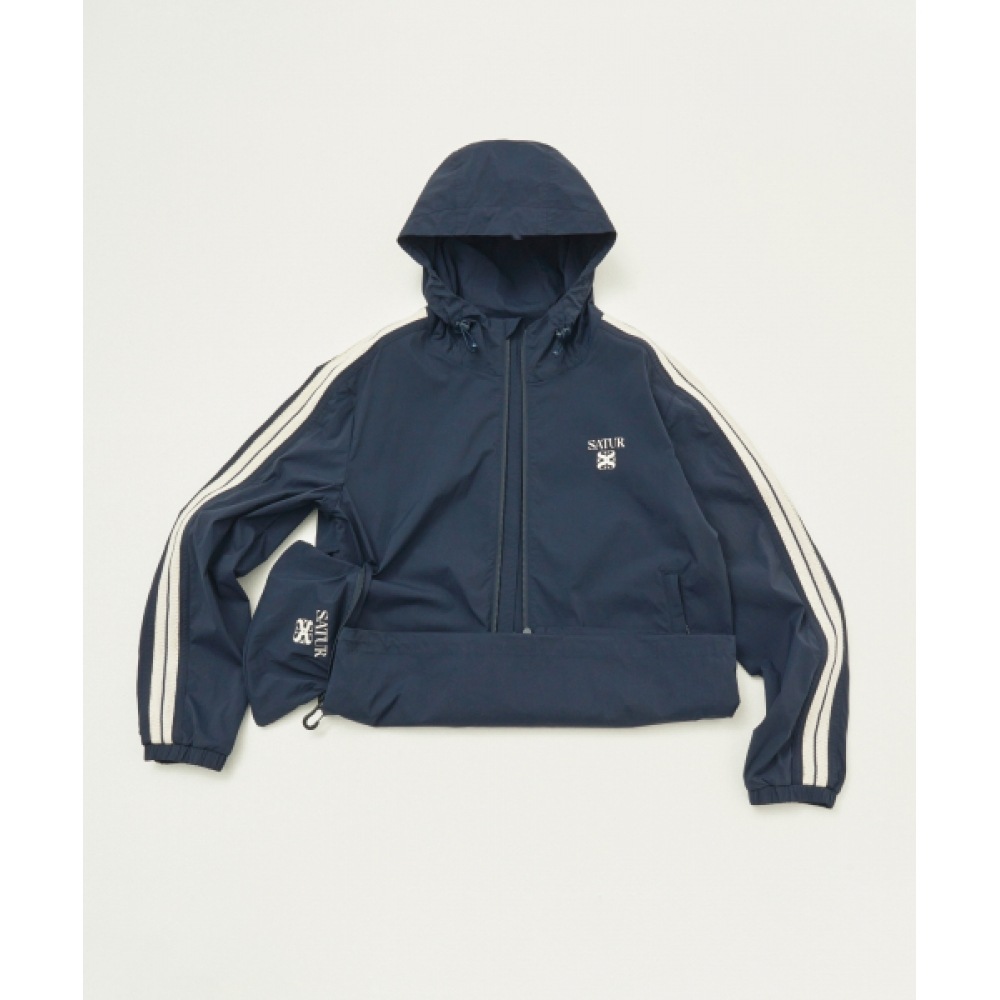 SATUR パッカブル ウィンドブレーカー ブラック ロトン