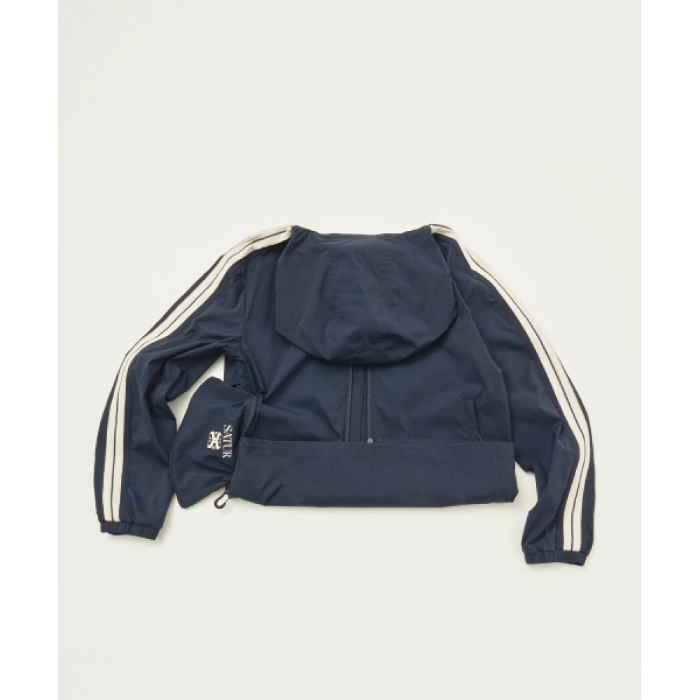 SATUR パッカブル ウィンドブレーカー ブラック ロトン