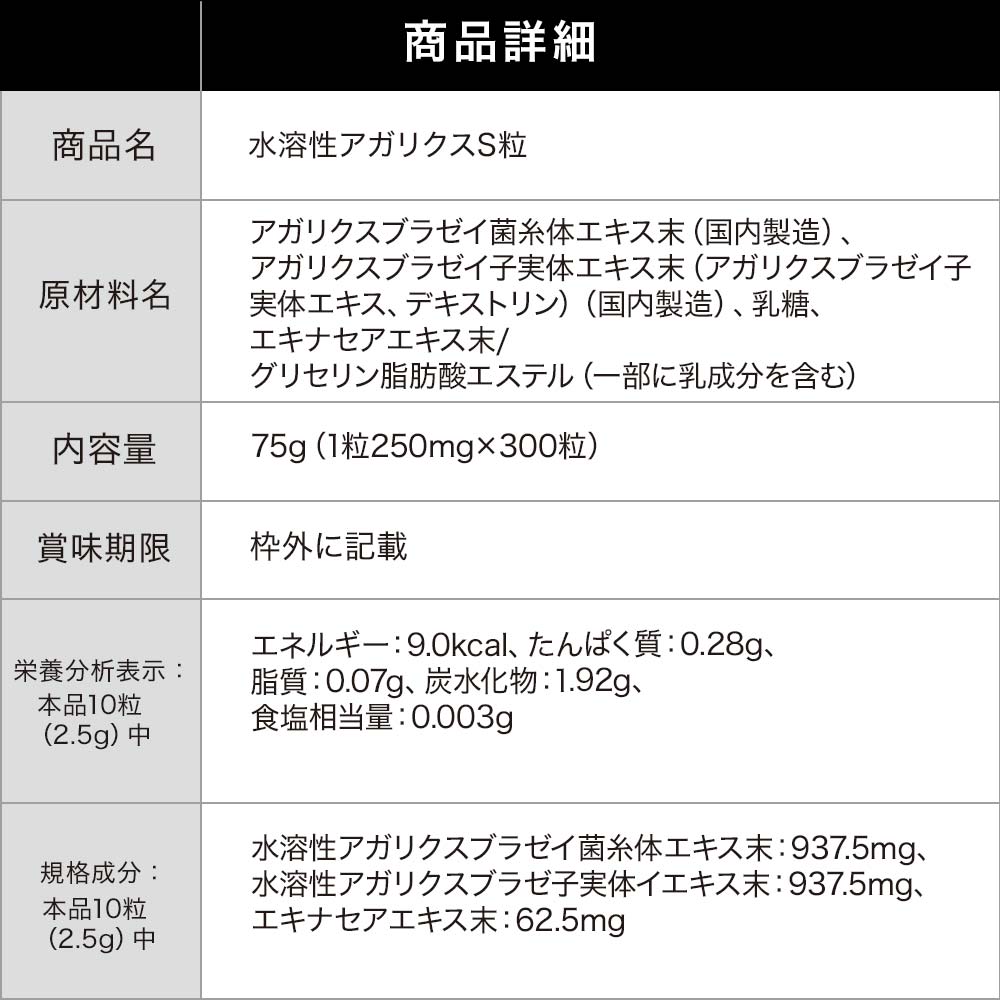 訳あり 水溶性アガリクスS粒 300粒*6個 約180日分 賞味期限2026年9月以降 サプリメント サプリ 訳あり 水溶性アガリクスS粒 300粒*6個 約180日分 賞味期限2026年9月以降 サプリメント サプリ