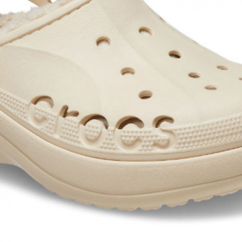 Crocs レディース BAYA プラットフォーム裏地付きクロッグホワイト Crocs レディース BAYA プラットフォーム裏地付きクロッグホワイト
