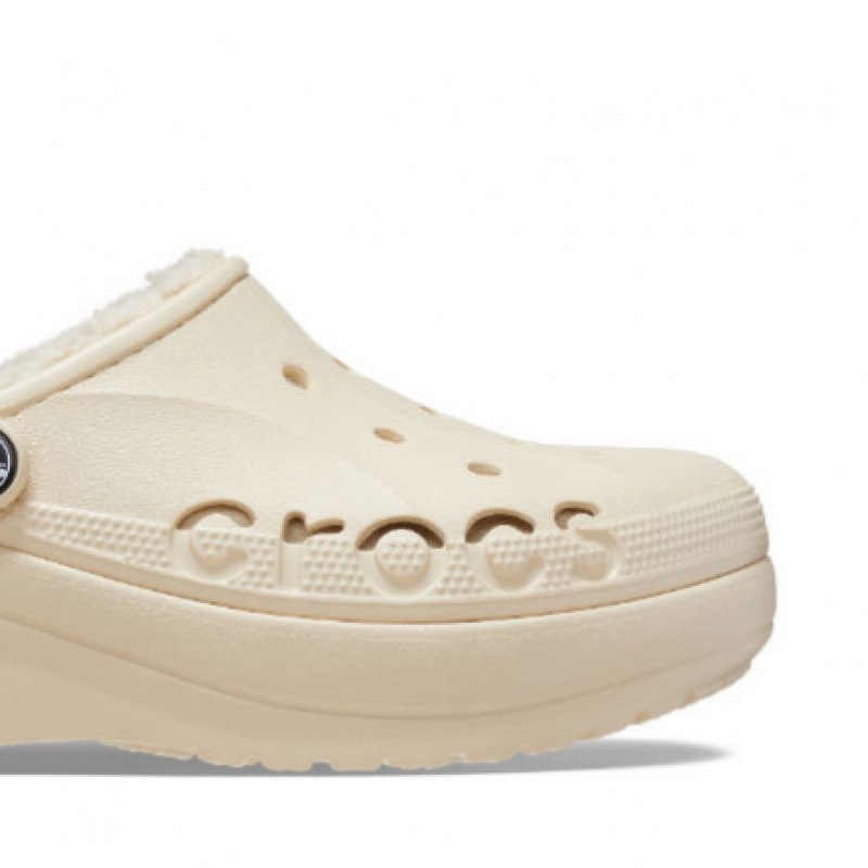 Crocs レディース BAYA プラットフォーム裏地付きクロッグホワイト Crocs レディース BAYA プラットフォーム裏地付きクロッグホワイト