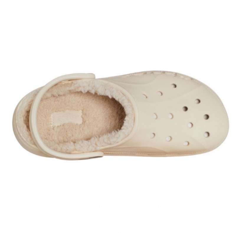 Crocs レディース BAYA プラットフォーム裏地付きクロッグホワイト Crocs レディース BAYA プラットフォーム裏地付きクロッグホワイト