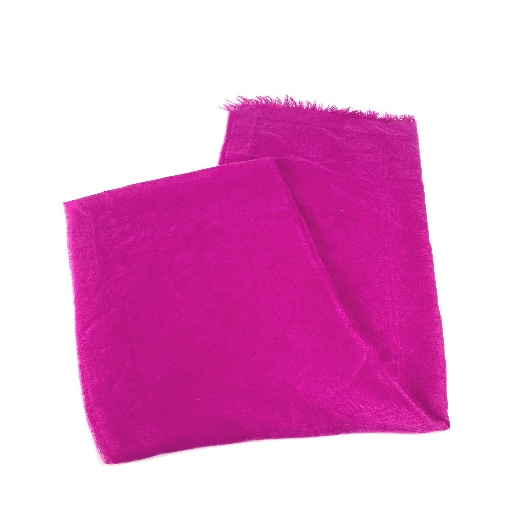 ストール ロゴ CHプラス ショール フリンジ カシミヤ パープル ストール ロゴ CHプラス ショール フリンジ カシミヤ パープル