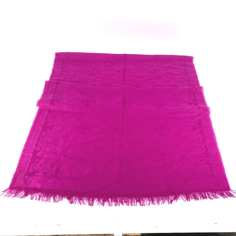 ストール ロゴ CHプラス ショール フリンジ カシミヤ パープル ストール ロゴ CHプラス ショール フリンジ カシミヤ パープル
