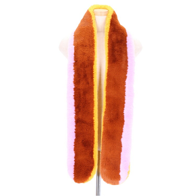 トリコロール エコファー マフラー ロング 3カラー フェイクファー レディース メンズ ギフト プレゼント トリコロール エコファー マフラー ロング 3カラー フェイクファー レディース メンズ ギフト プレゼント