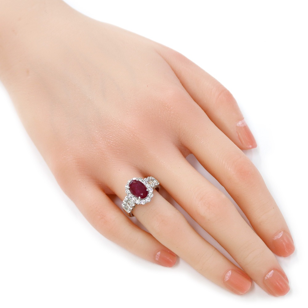 リング 指輪 13号 Pt900プラチナ ルビー 中古 美品 リング 指輪 13号 Pt900プラチナ ルビー 中古 美品